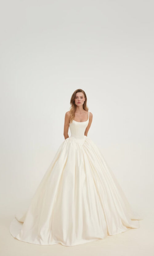 Minimal Strap Ball Gown Bridal Dress