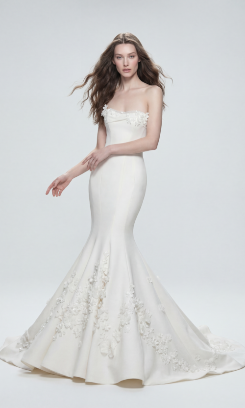 Mermaid Bridal Gown with Floral Details