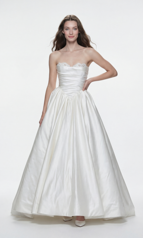 Strapless Satin Corset Ball Gown