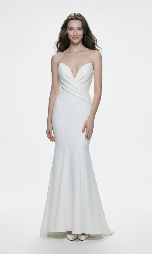 Deep Sweetheart Strapless Mermaid Wedding Dress