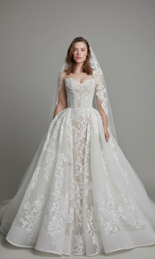 Royal Lace Corset Ballgown Wedding Dress