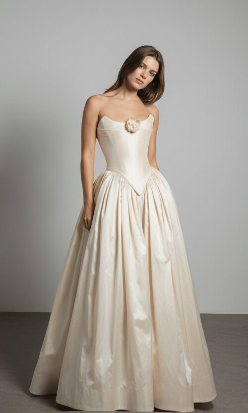 Vintage-Inspired Corset Ballgown Wedding Dress