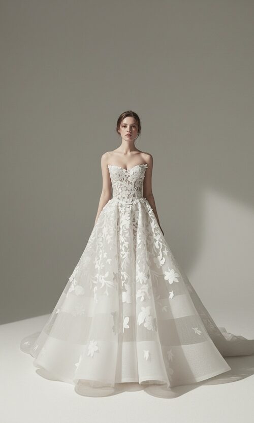 Ethereal Floral Corset Ball Gown