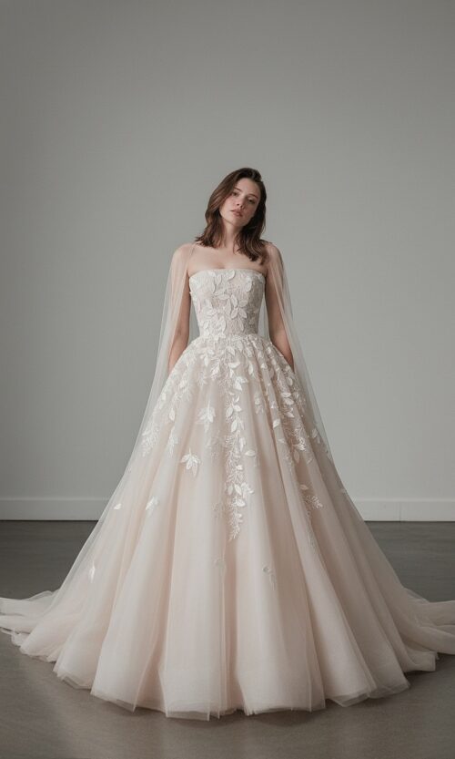Ethereal Floral Embroidered Princess Gown