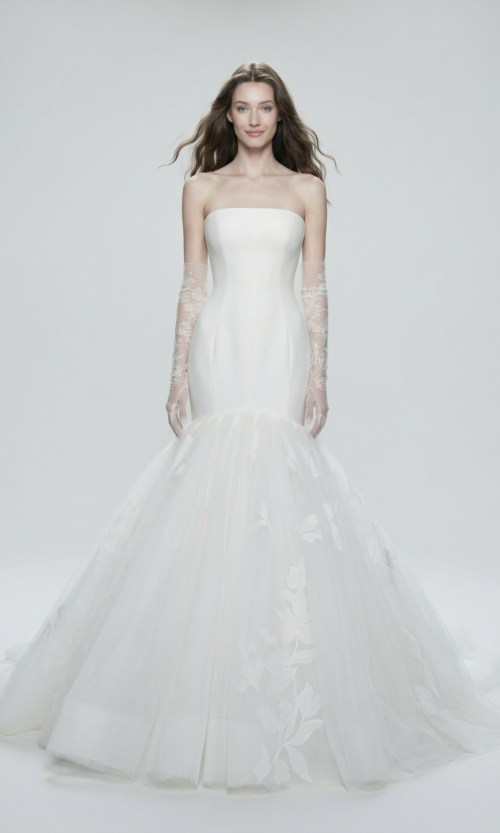 Strapless Mermaid Tulle Wedding Gown