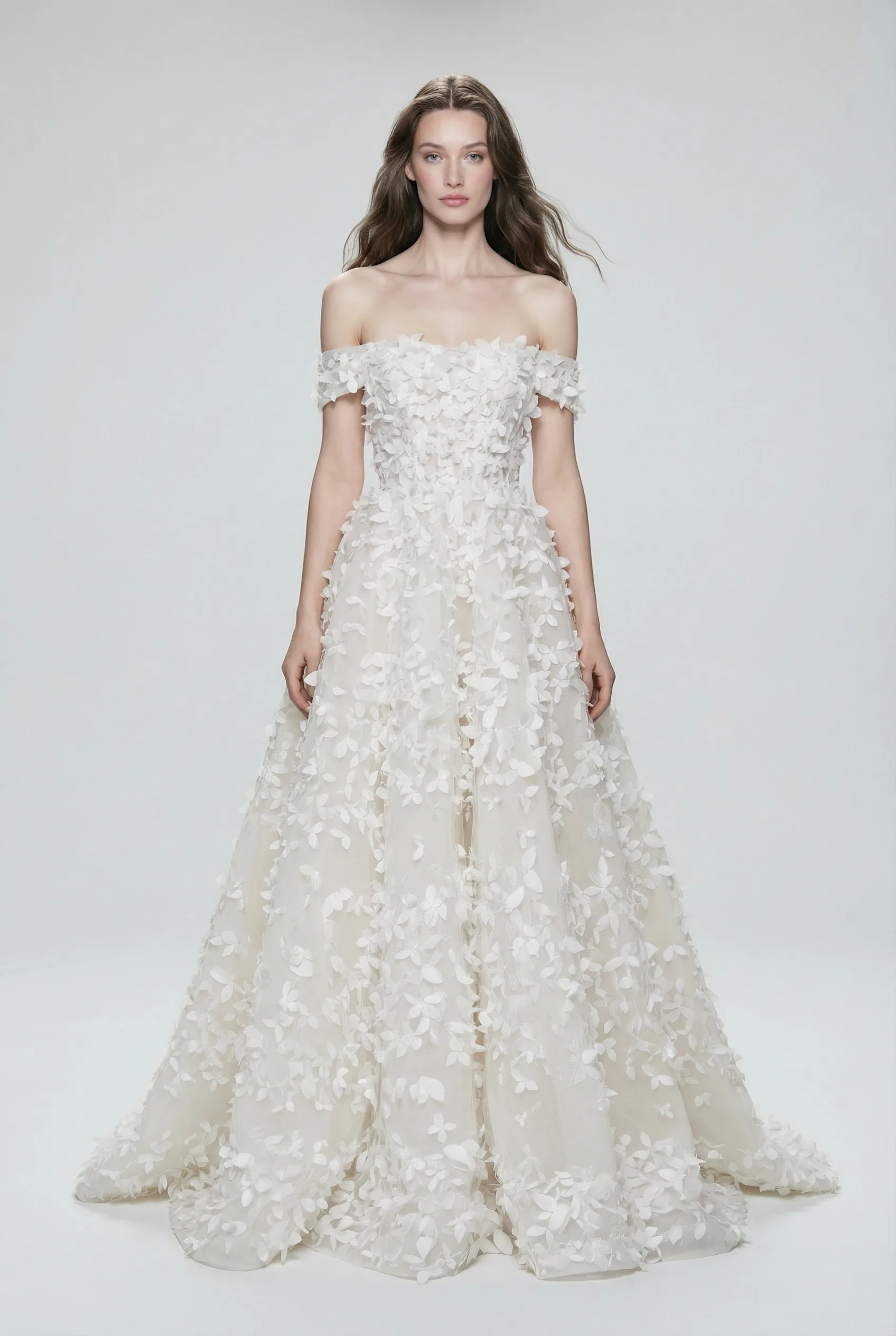 Offshoulder Blooming Couture Ball Gown - 1