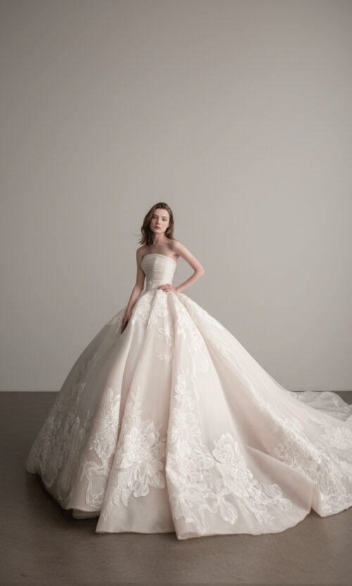 Grand Floral Embroidered Ball Gown