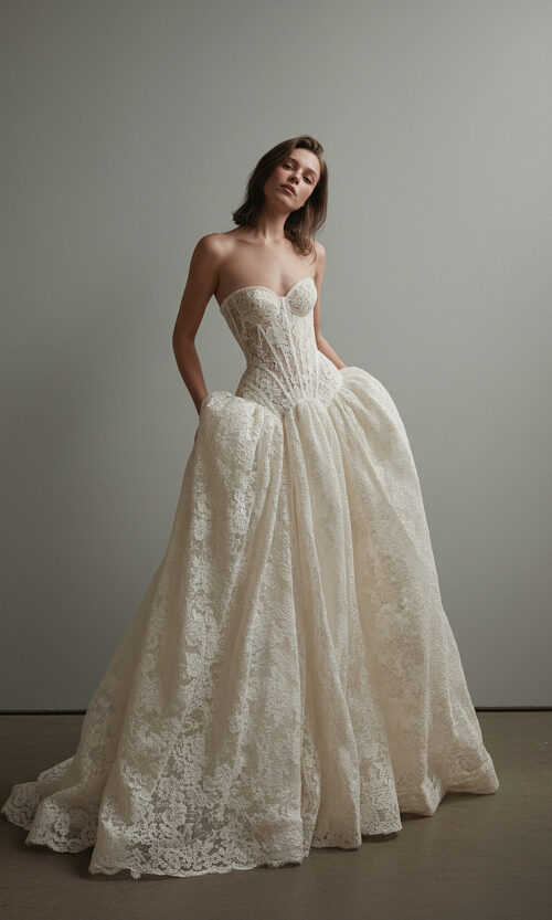Corseted Lace Wedding Gown