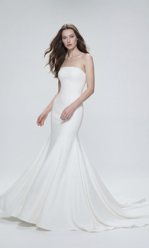 Sculpted Elegance Strapless Fit & Flare Bridal Dress