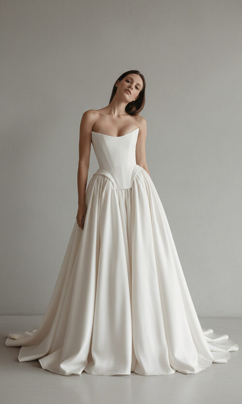 Refined Volume Strapless Bridal Dress